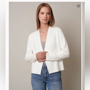 Cyrus White Short Open Cardigan Sweater